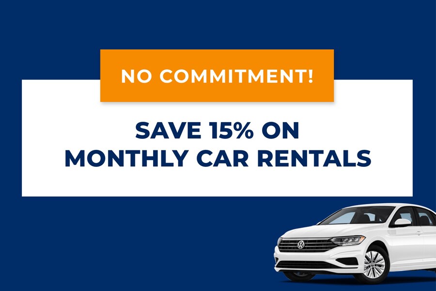 Save 15% on Monthly Car Rentals