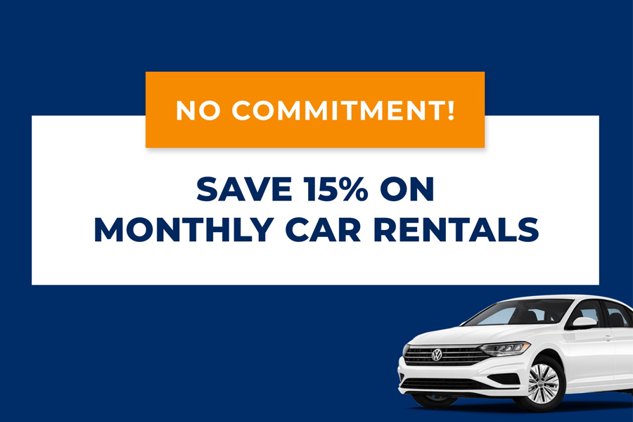 Save 15% on Monthly Car Rentals Save 15% on Monthly Car Rentals
