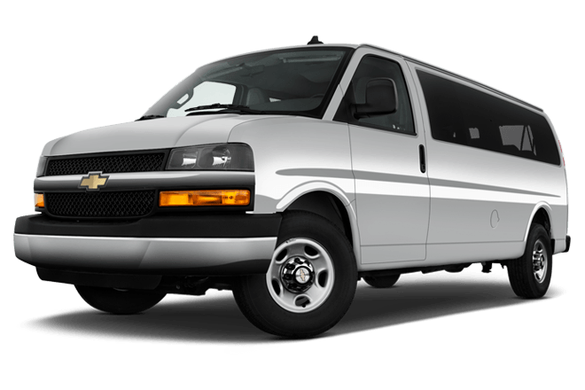 piso Por encima de la cabeza y el hombro Polo 15-Passenger Van Rental [Chevy Express] | Budget Rent a Car